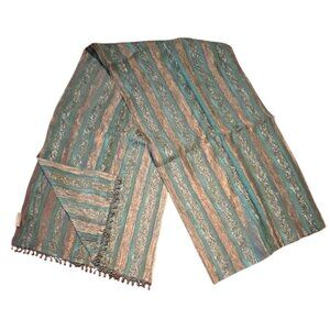 Vintage CBK 100% Silk Beaded Trim Runner Made In India